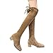 Produktbild Geili Damen Stiefel Overknees mit Blockabsatz Schleifen Flandell Frauen Elegante Wildleder Schnüren Keilabsatz High Boots Winterschuhe Langschaft Martin Boots Abendschuhe 36-39