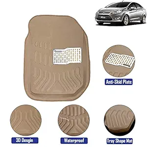 Dusri Biwi 3D PVC Car Floor Mats for Maruti Suzuki 800 (Model Year : 2000-2014, (Beige Color)