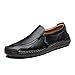 Produktbild Herren Brogues Oxford Wingtip Echtes Leder Kleid Schuhe für Business Casual Schwarz Low-top Zipper Schuhe,Black,42EU