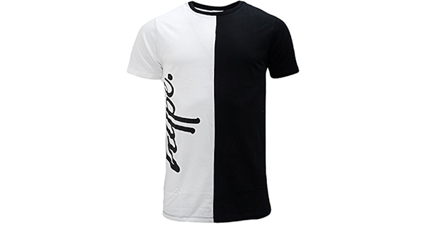 Hype White Black Half White Half Black Split T Shirt Two Tone Xs Amazon Co Uk