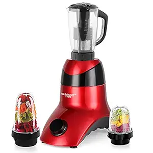 Sunmeet ORNREP21 750Watts Mixer Juicer Grinder with 3 Jars (1 Juicer Jar, 1 Large Bullet and 1 Small Bullet) - Red