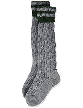 Lusana Jungen Kinder-Kniestrumpf mit Zopfmuster und Bestickter Ranke