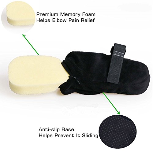 Stuhl Memory Foam Armlehne Pads seidig glatte Oberfläche Bezug kann reduzieren die Druck der elbow-super Ellenbogenbandage, Schwarz (2-teiliges Set) – S - 2