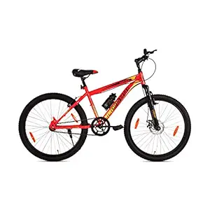 Leader Sniper MTB 24t with Front Suspension and Disc Brake Single Speed for Men - Red/Black. Ideal for 10 + Years