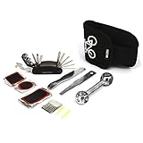 Borsa imballati Portable strumento multi-funzione kit di attrezzi per riparazione bici meccanico set- 16&nbsp;in 1&nbsp;leve per pneumatici, patch e 10&nbsp;in 1&nbsp;chiave esagonale (6&nbsp;–&nbsp;15&nbsp;mm) -scs etc