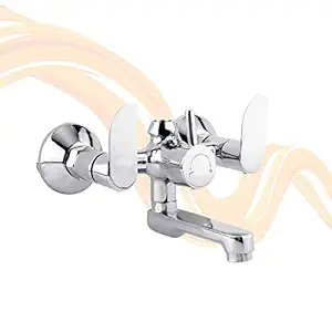 Adeptt Spa Series Kia Brass Tap Mixer with Cartridges (Silver)