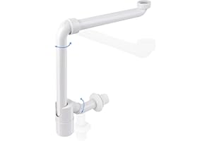 Hibbent Sifone Lavabo Bagno Salvaspazio per Bagno G da 1 1/4 Pollici, Sifone Regolabile per Lavabo, Scarico Lavandino Bagno Resistente Agli Odori