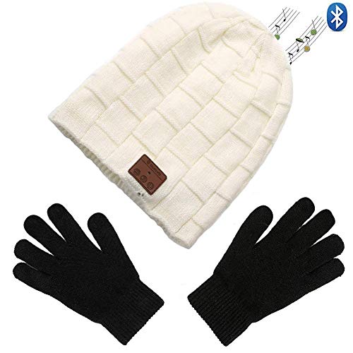 LOVIZA Auriculares Bluetooth Gorra - Sombrero Musica con Auriculares inalámbricos Micrófono Gorra Music de Punto al Aire Libre Lavables Sombrero Invierno para Hombre/Mujer (E)