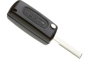 Jongo - Guscio Chiave con Lama Compatibile con Peugeot 207, 307 e 308 | CE0536 | Custodia Chiave Plip Macchina Telecomando 2 Pulsanti