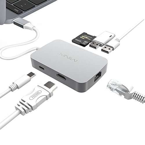MINIX NEO C USB-C Hub Multiport Mac Konverter mit HDMI Port Unterstützung 4K Audio-Grau (kompatibel mit Macbook,Macbook Pro und so weiter)