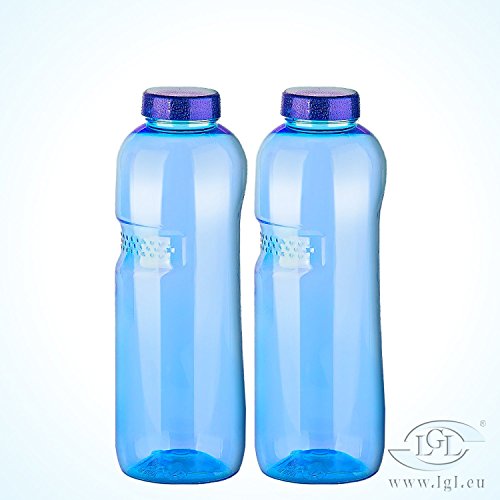 2 x Trinkflasche 1L mit Sportdeckel Wasserflasche aus Tritan (Bisphenol A frei) - 4