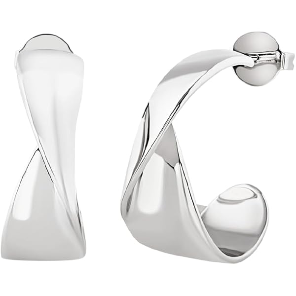 Breil, Collezione B Whisper, Orecchini Donna Composti da 2 Elementi in Acciaio Lucido e Acciaio Laserato, Chiusura a Farfalla, Idea Regalo Donna