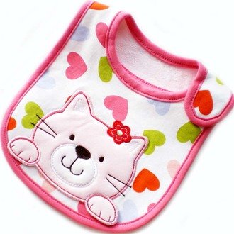 Lätzchen, aus 100 % Baumwolle, bestickt, super saugfähig, durch Klettverschluss verstellbar, vollständig gefüttert mit wasserdichter Innenschicht, Einheitsgröße, für Mädchen, schönes Geschenk zur Babyparty, 4 Stück - 6