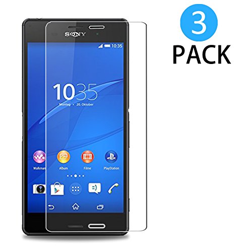 Sony Xperia Z3 Panzerglas Schutzfolie 3 Stück, WEOFUN Displayschutzglas Panzerfolie für Sony Xperia Z3 Schutzglas Folie 5,2 Zoll [0.33mm, 9H, Ultra-klar]