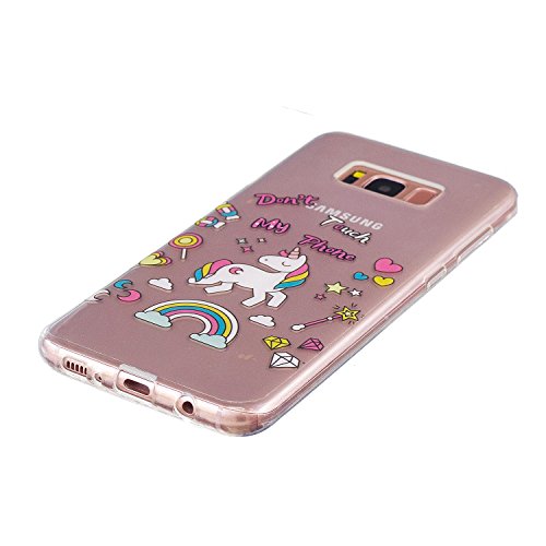 Samsung Galaxy S8 Plus Hülle,MAGQI Transparent Ultra Dünn Gel TPU Bumper Tasche mit Bunter Cartoon Design [Kratzfeste,Scratch-Resistant] [Crystal Clear] Weiche Silikon Gummi Schutzhülle [Frei Stylus Pen] 360 edge protection für Samsung Galaxy S8 Plus – Einhorn - 2
