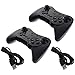 Produktbild 2x Smartfox Wireless Nintendo Wii U Pro Controller Gamepad Joypad Joystick in schwarz inkl. Ladekabel