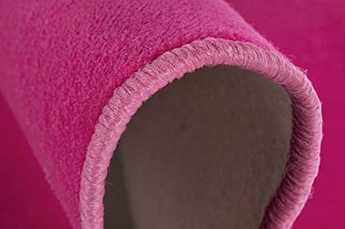 misento 292201 Velours, Kurzflorteppich Lifestyle, uni-/ kräftige Farben / 100 cm rund, pink - 4