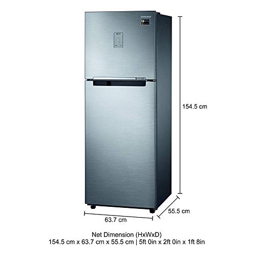 Samsung 253 L 4 Star Frost Free Double Door Refrigerator(RT28M3424S8/HL, Elegant Inox, Inverter Compressor)