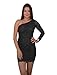 Produktbild One-Shoulder Minikleid aus Spitze. Gr. 34 36 Schwarz #3490