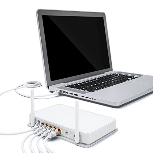 [SET 5 Stück] deleyCON 2m CAT6 Patchkabel – S-FTP PIMF – CAT-6 Netzwerkkabel / Ethernetkabel – 2x geschirmt – vergoldete Kontaktflächen – Weiß - 4