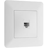 Zenitech - Artezo White RJ45 CAT6 Network Socket - Recessed Installation - Compatible with Recessed Box - Adjustable Front fo