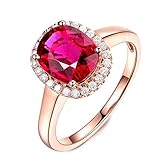 AnazoZ FINERING 18k Gold Damen-Ring Echt Turmaline 1.35 Karat Diamant Trauringe Eheringe Hochzeit Verlobung für Frauen Ringgr. 57 (18.1) Ringschmuck