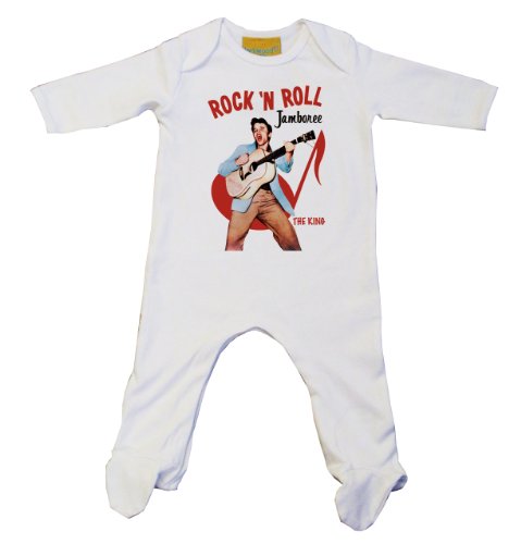 Elvis JAMBOREE Baby Grow White (3-6, White)