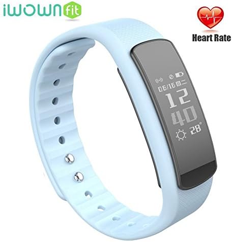 Fitness Tracker Smart Bracelet i6 HR with Dynamic Heart Rate Monitor IP67 Waterproof Remote Camera Sleep Monitor Sports Pedometer for Android and iOS phone (Blue)