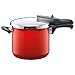 Produktbild Silit Sicomatic t-plus Schnellkochtopf 6,5l, Silargan Funktionskeramik, 3 Kochstufen Einhand-Kochstufenregler induktionsgeeignet, spülmaschinengeeignet, rot, Ø 22 cm