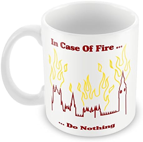 CG "In Case Of Fire Do Nothing" Anarchist Parliament Mug Ceramic Dishwasher Proof Mug