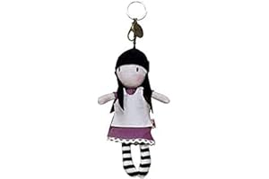 CYPBRANDS Gorjuss- Llavero, Personaje My secret place, Muñeca de Trapo, Color Morado, Medidas 7x5x18 cm, Colgante mochila, bolso, Producto oficial (CyP Brands)