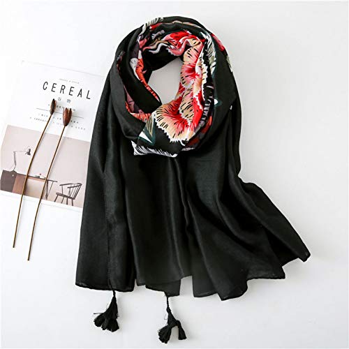 Preisvergleich Produktbild JJHR Seide Schal Chiffon für Für Weiblicher Sommer des Sonnenschutztuches Fremder Tigerkopfblumenbaumwoll- Und -Leinenschal Silk Schal-Strandtuchschal