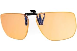 Horus X • Clip-On Amber • Clip pour Lunettes de vue • Anti Lumière Bleue • Filtre Standard Protection Ecrans (Jeux Vidéos Console Ordinateur PC) | Amber
