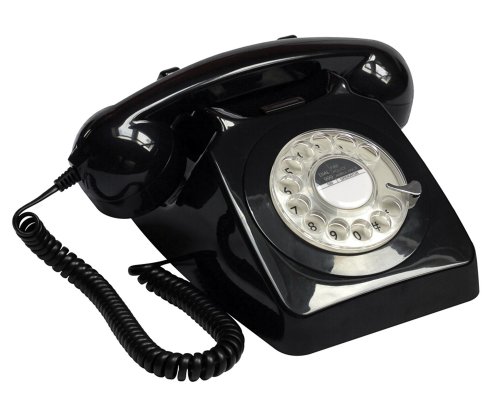 Protelx Rotary BLK - Teléfono fijo analógico, negro (importado)