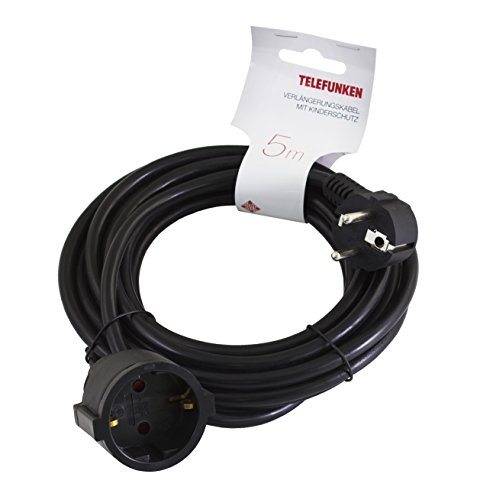 Preisvergleich Produktbild Telefunken EXC150-B Verlängerungskabel (mit Kinderschutz, 5M)