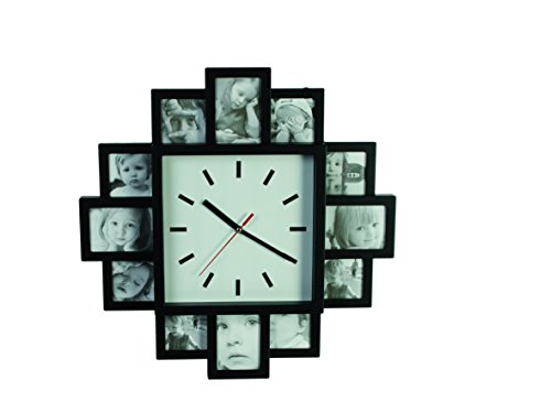 Out of the blue 79/3015 Kunststoff-Wanduhr mit 12 Bilderrahmen