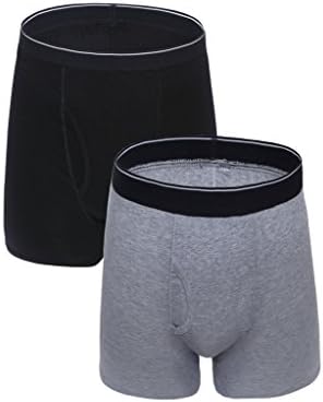 Hirun Men's 2-Pack Classics Underwear Cotton Trunk Open Fly Shorts Boxer Briefs Gift Box
