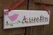 Personalised children's wooden door sign plaque, floral design with hand painted illustration, new baby gift, christening, birthday gift