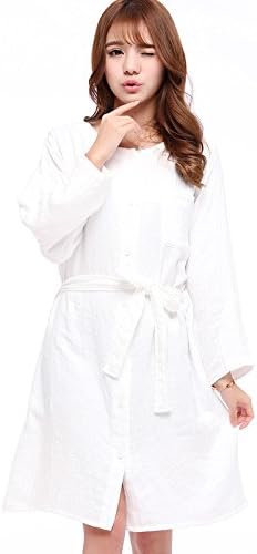 Marshmallow pure cotton gauze home service cotton adult bathrobe women bathrobe bath skirt breathable soft, W white