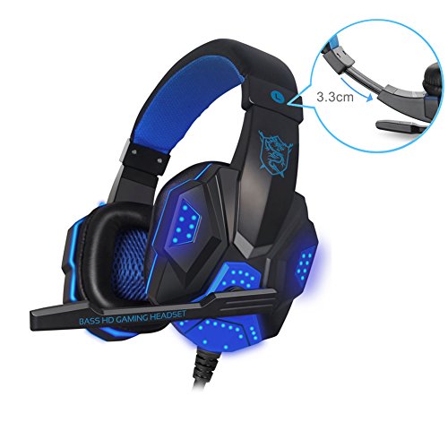 Gaming Tastatur und Maus Set with Gaming Headset, MFTEK Gaming Tastaturen (US Layout, 3 Farben, USB) + Gaming Mouse (4 Farben, USB) + Gaming Headphone Kopfhörer + Professional Gaming Mousepad für PC Gamer - 4