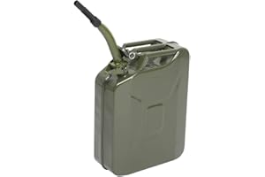 LEADZM Benzina Jerrican Professionale 20L in Metallo con Beccuccio Verde, Bidone Carburante Portatile per Diesel, Cherosene, Gazolina (Verde)
