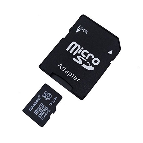 Camac 16GB Micro SD SDHC Speicherkarte mit SD-Adapter für Raspberry Pi – Schwarz - 3