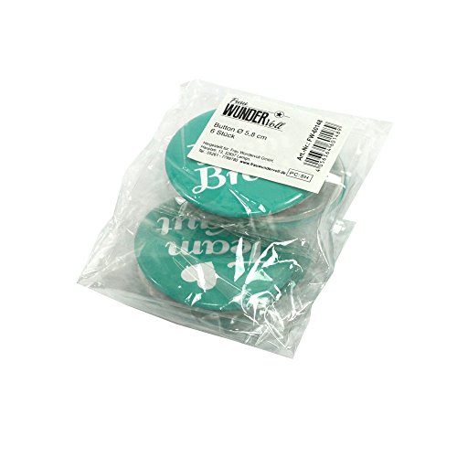 6 Frau Wundervoll JGA Buttons türkis – Team Braut, Ø 5,6 cm – Junggesellinnenabschied / Hen Party / Anstecker - 5