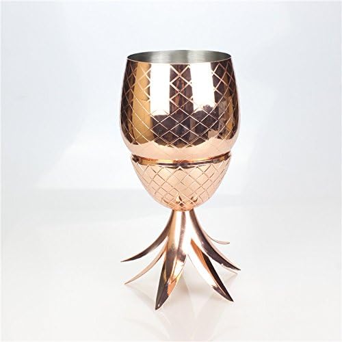 304 stainless steel Copper plating Pineapple shape Cocktail glass?rose gold