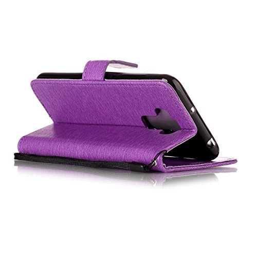 Erdong   Funda de piel Para Asus Zenfone 3 Max ZC553KL 5 5   Carcasa Libro de Cuero Impresi  n Con Tapa y Cartera Correa de mano - Cuero de la PU Con TPU Silicona Case Interna Suave  Soporte Plegable  Ranuras para Tarjetas y Billetera  Cierre Magn  tico - Dise  o de Mariposa y Flor caso Para Asus Zenfone 3 Max ZC553KL 5 5   P  rpura