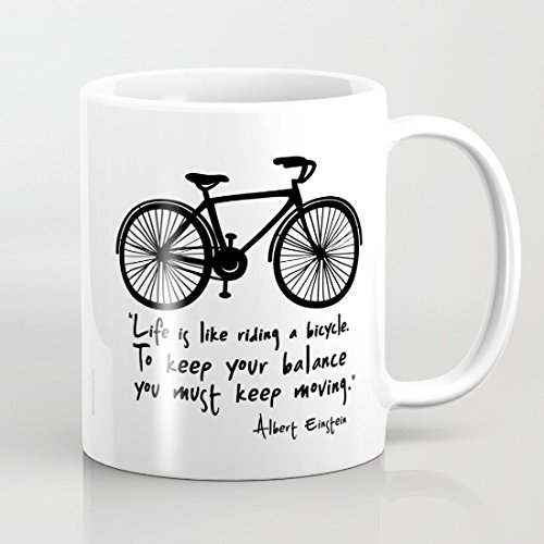Life Is Like Riding A Bicycle Mugs Bicycle Decor Funny Mugs Coffee Mugs Friends Sarcasm Coffee Mug Office Coffee Cup Motivational Mug Gift Unique Cup for Dad 11 OZ Novelty Mug Both Sides