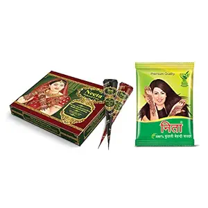 Neeta Mehendi Cone (Pack of 12Pcs) (Mehandi Powder 150gm and Mehandi Cone 12 pcs)