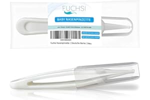 FUCHSI Baby Nasenpinzette | Zur sanften Reinigung der Ohren und Nase Ihres Babys | Deutsche Marke | besonders schonend und sanft zur Babynase | Babypflege Kunststoff Pinzette