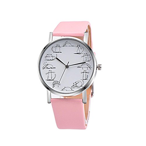 Xinantime Reloje Mujeres,Xinan Banda Cuero PU Analógico Reloj de Pulsera de Cuarzo Aleación (Rosa)