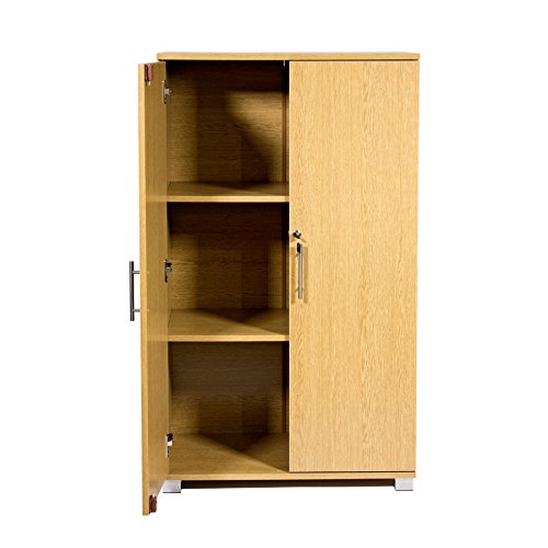 Office storage cupboard filing cabinet - lockable, office furniture, 3 storage shelves - 2 door cabinet - 700mm wide - massive storage capacity -